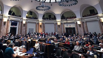 The House Chamber at the Kentucky State Capitol is shown as the legislature tries to wrap up its session